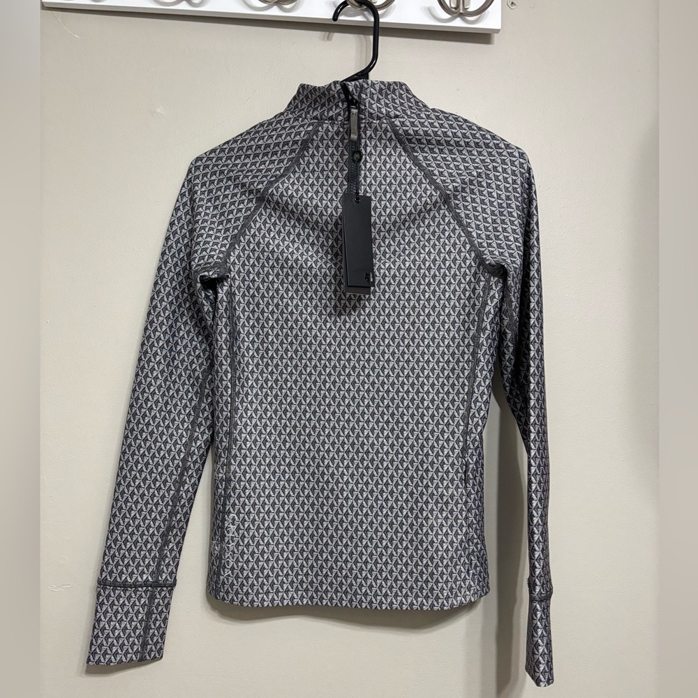 Greyson Gray Patterned Long Sleeve Mock Neck Top